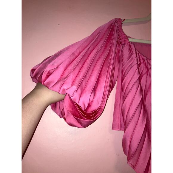 NWT Express poof sleeve light pink cropped top size XS - Picture 2 of 6